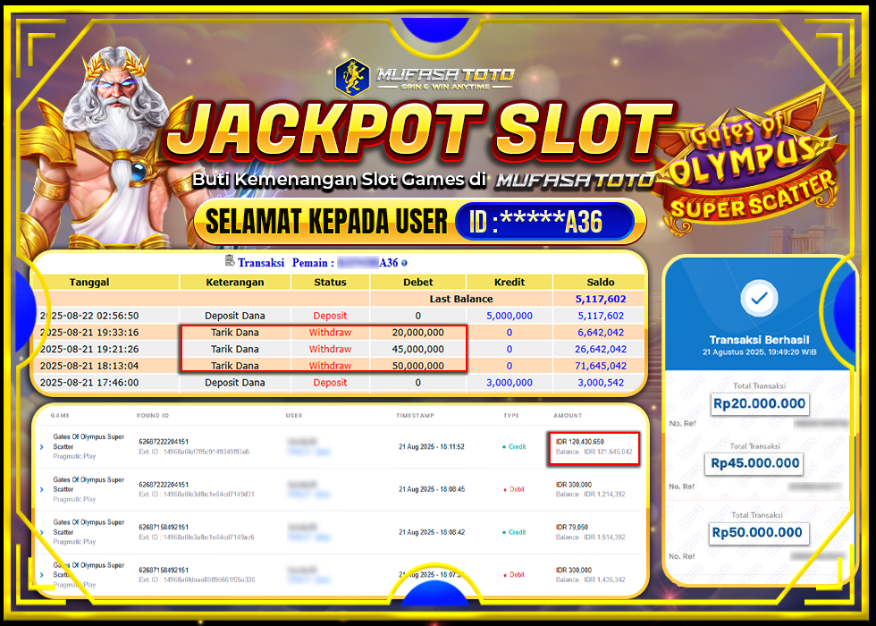 MUFASATOTO JACKPOT PRAGMATIC PLAY Rp.115.000.000|LUNAS